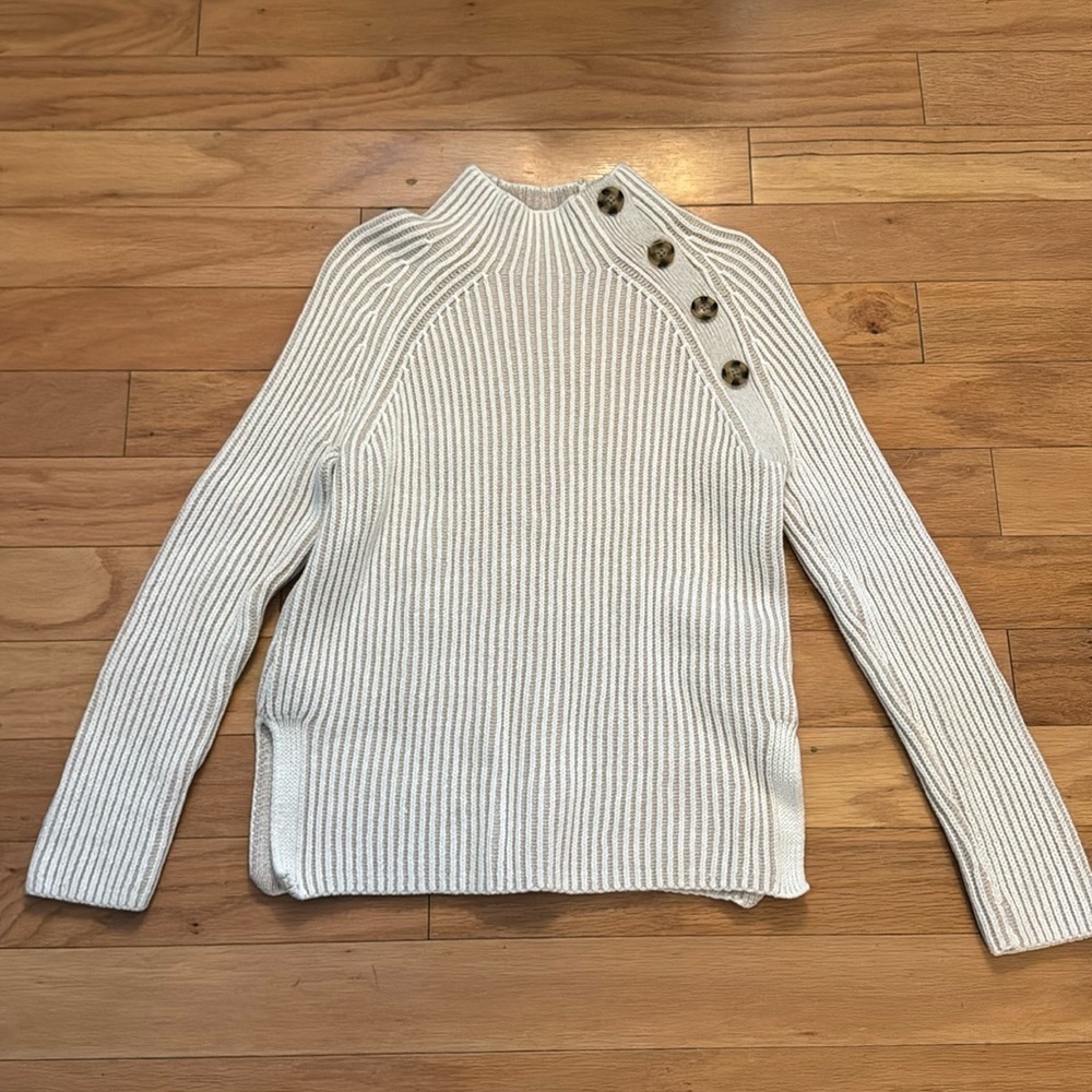 Gap | 💯 Cotton | Mockneck Sweater | Off White/Cream | Thick Knit | size XS